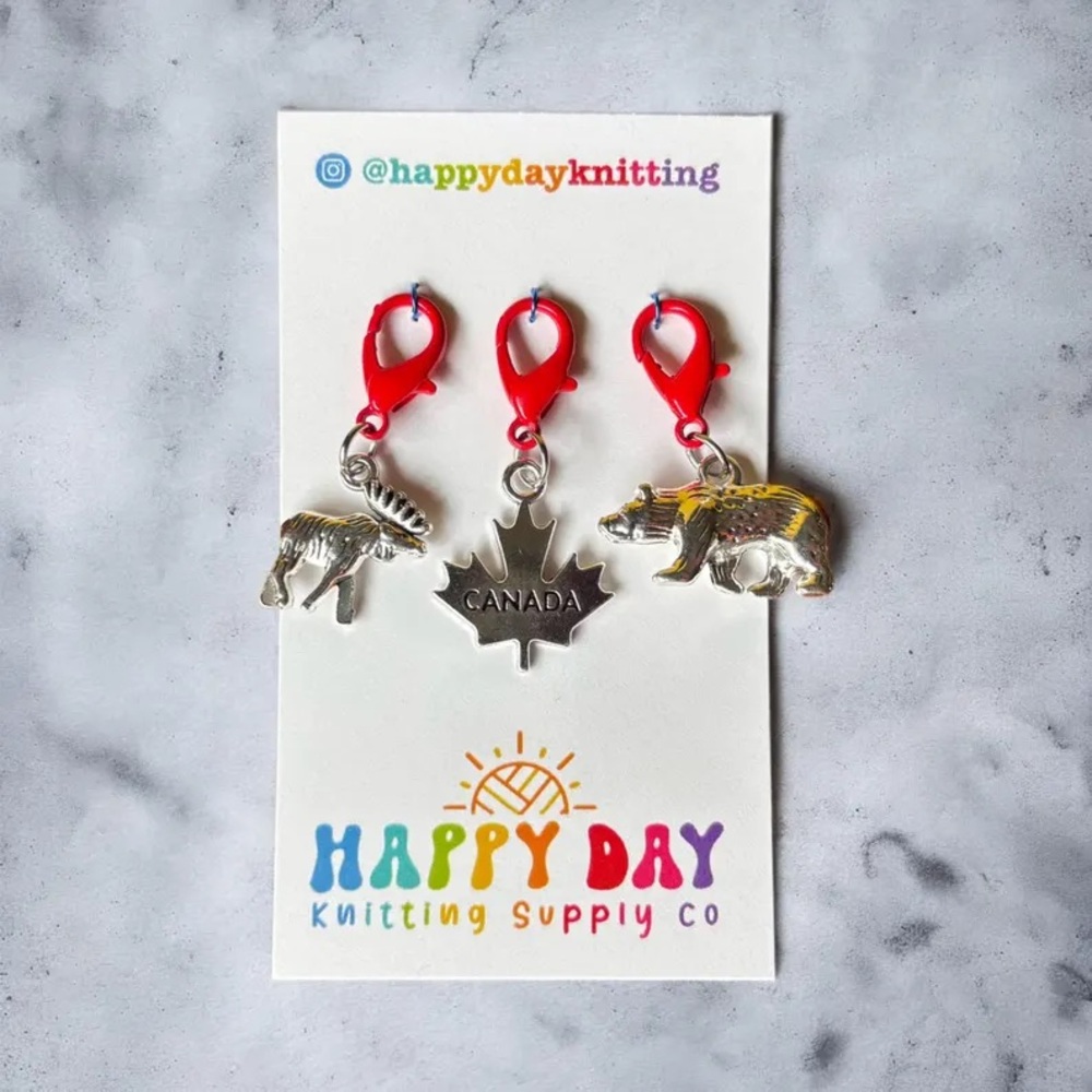 Canada Themed Knitting Stitch Markers